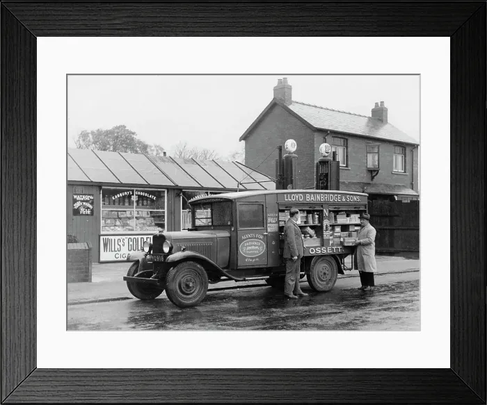 Framed Print : Mobile confectionery shop, a 1932 Bedford 30cwt WS lorry, (c1932?) Framed Print : Mobile confectionery shop, a 1932 Bedford 30cwt WS lorry, (c1932?)