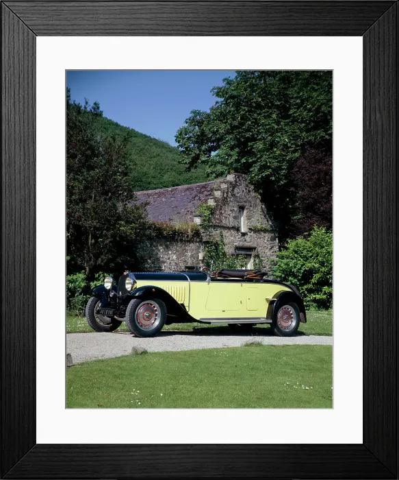 Framed Print : A 1934 Bugatti Type 46 outside a cottage Framed Print : A 1934 Bugatti Type 46 outside a cottage