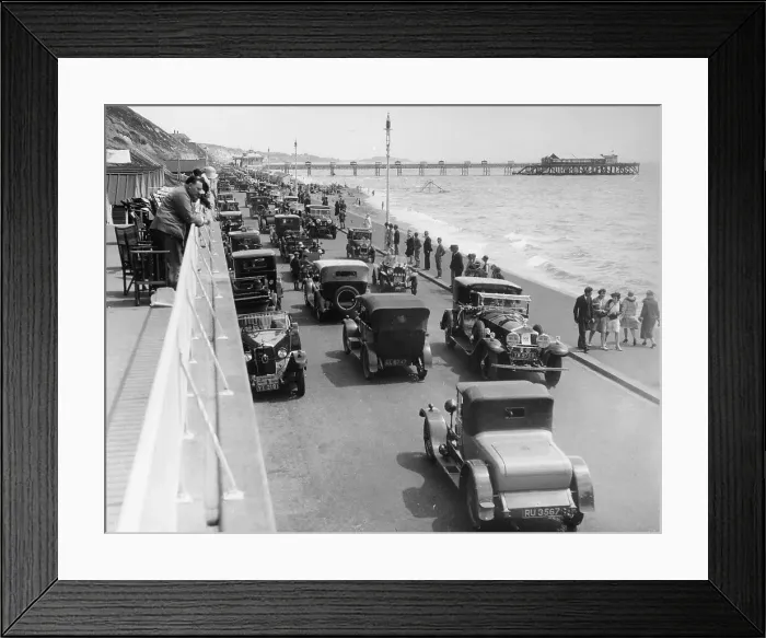 Framed Print : Cars driving along Bournemouth seafront, Dorset, 1928 Framed Print : Cars driving along Bournemouth seafront, Dorset, 1928