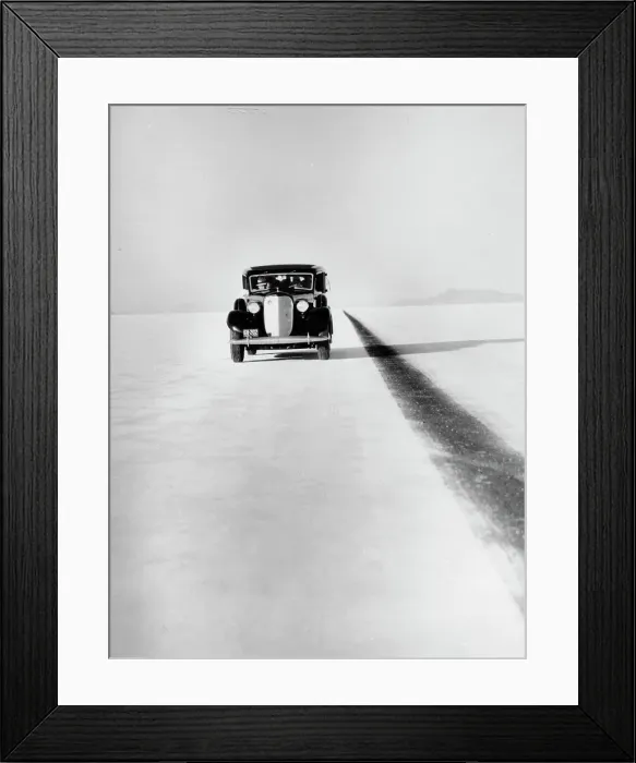 Framed Print : A Ford Lincoln on the Bonneville Salt Flats, Utah, 1935. Creator: Unknown Framed Print : A Ford Lincoln on the Bonneville Salt Flats, Utah, 1935. Creator: Unknown