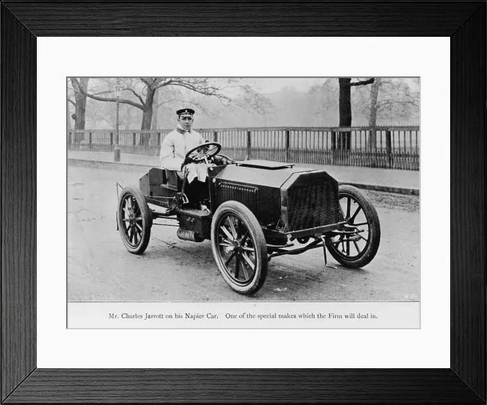 Framed Print : Charles Jarrott in his Napier Car, 1903 Framed Print : Charles Jarrott in his Napier Car, 1903