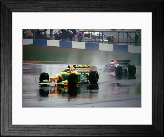 Framed Print : Benetton B193A Michael Schumacher 1993 Euro GP at Donington Framed Print : Benetton B193A Michael Schumacher 1993 Euro GP at Donington