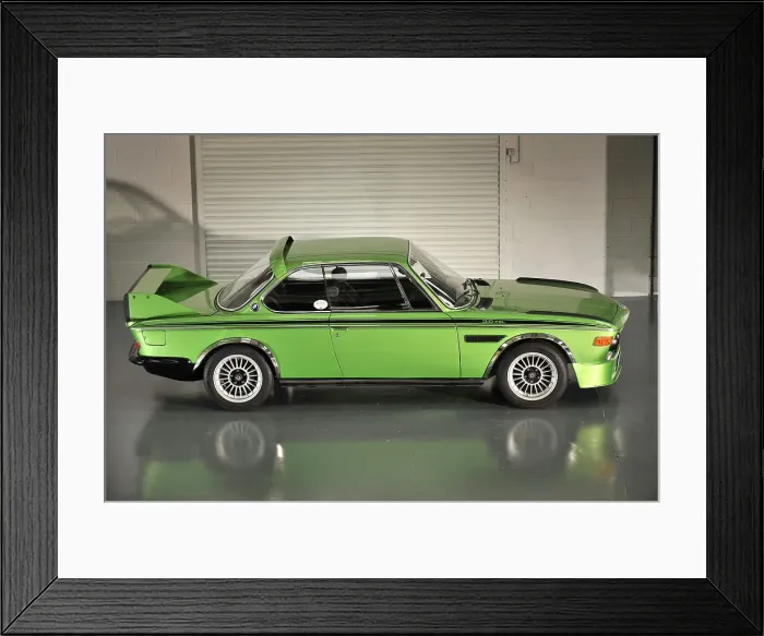 Framed Print : BMW 3.0 CSL BAT 1975. Artist: Simon Clay Framed Print : BMW 3.0 CSL BAT 1975. Artist: Simon Clay