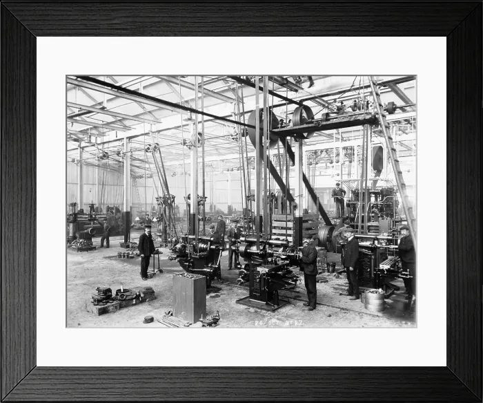 Framed Print : Machine shop in the Argyll car factory, Glasgow, c1899-c1930 Framed Print : Machine shop in the Argyll car factory, Glasgow, c1899-c1930