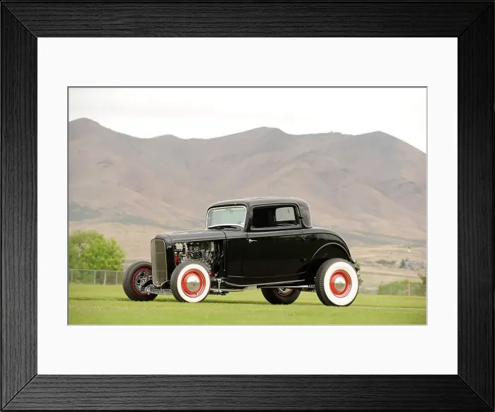 Framed Print : Ford 3 Window Coupe 1932. Artist: Simon Clay Framed Print : Ford 3 Window Coupe 1932. Artist: Simon Clay