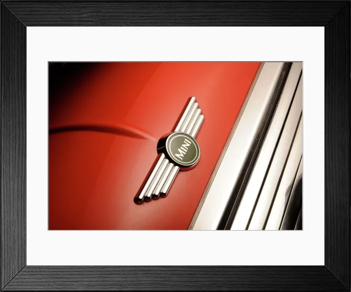 Framed Print : Rover Mini Cooper works 1998. Artist: Simon Clay Framed Print : Rover Mini Cooper works 1998. Artist: Simon Clay
