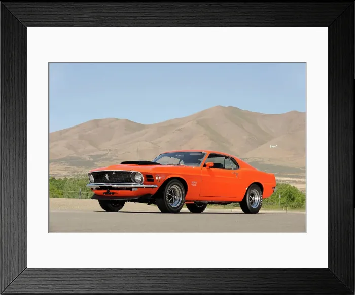 Framed Print : Ford Mustang Boss 429 1970. Artist: Simon Clay Framed Print : Ford Mustang Boss 429 1970. Artist: Simon Clay