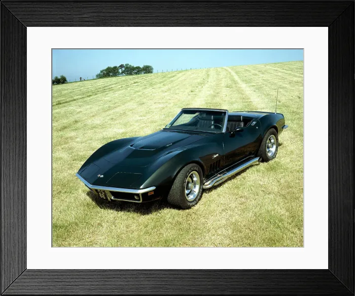 Framed Print : A 1969 Chevrolet Corvette Stingray in a field Framed Print : A 1969 Chevrolet Corvette Stingray in a field