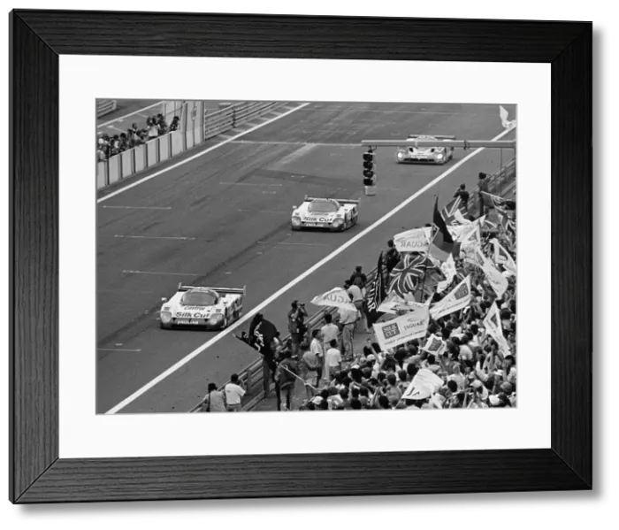 Framed Print : Jaguars taking the first two places at the Le Mans 24 Hours, France, 1990