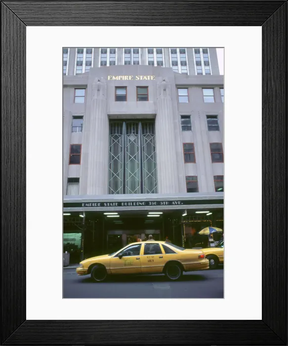 Framed Print : Cab outside Empire State Building New York Framed Print : Cab outside Empire State Building New York