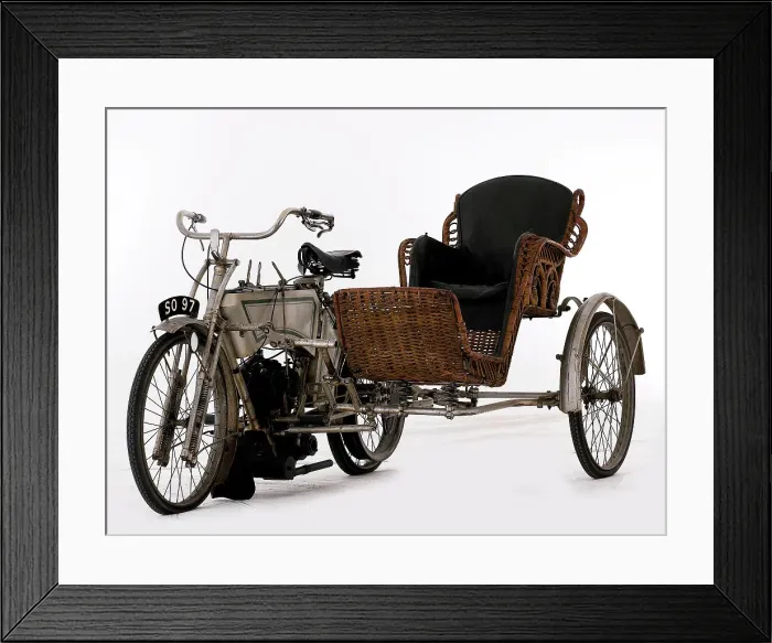 Framed Print : 1906 Rex Motorcycle with Sidecar