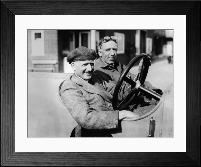 Framed Print : Two men in a vintage car Framed Print : Two men in a vintage car
