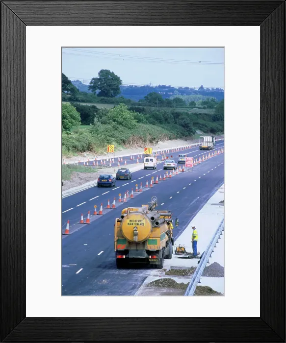 Framed Print : Roadworks on M27 Motorway Framed Print : Roadworks on M27 Motorway