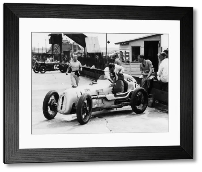 Framed Print : Kay Petre and Austin Seven, Brooklands, 1936 Framed Print : Kay Petre and Austin Seven, Brooklands, 1936