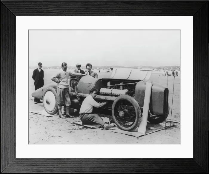 Framed Print : Malcolm Campbell with 1920 Sunbeam, (c1920?) Framed Print : Malcolm Campbell with 1920 Sunbeam, (c1920?)