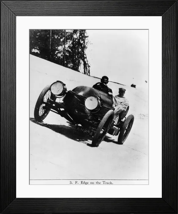 Framed Print : SF Edge driving a Napier, Brooklands, Surrey, 1907 Framed Print : SF Edge driving a Napier, Brooklands, Surrey, 1907