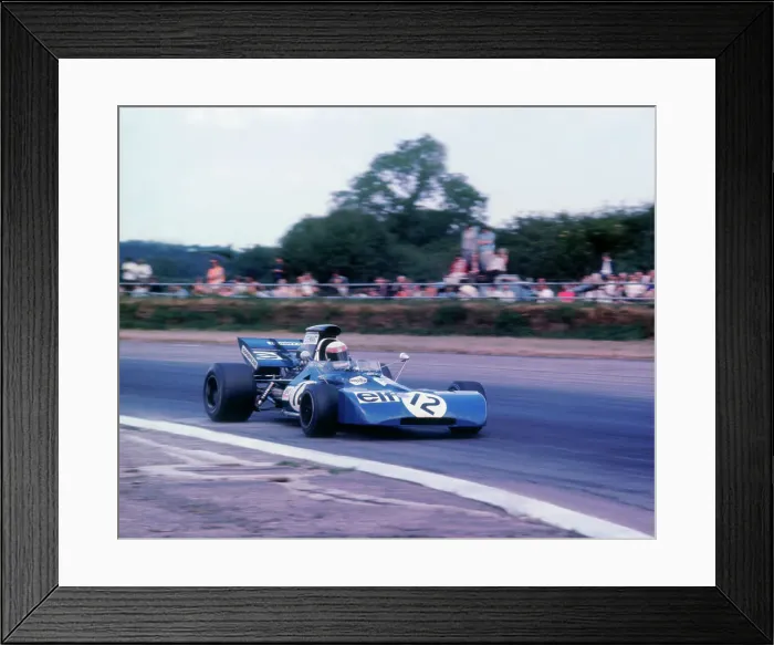 Framed Print : Tyrrell 003 driven by Jackie Stewart in 1971 British GP Framed Print : Tyrrell 003 driven by Jackie Stewart in 1971 British GP