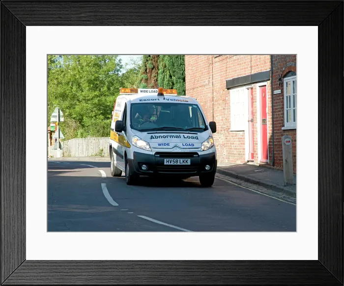 Framed Print : 2008 Citroen van abnormal load warning vehicle Framed Print : 2008 Citroen van abnormal load warning vehicle