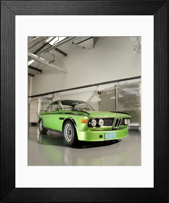 Framed Print : BMW 3.0 CSL BAT 1975. Artist: Simon Clay Framed Print : BMW 3.0 CSL BAT 1975. Artist: Simon Clay