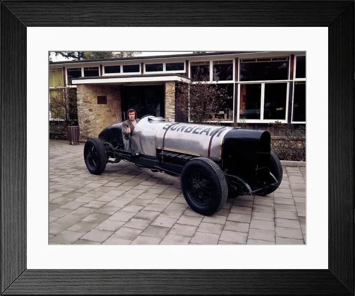 Framed Print : Jackie Stewart at the wheel of a 1920 Sunbeam 350hp Framed Print : Jackie Stewart at the wheel of a 1920 Sunbeam 350hp