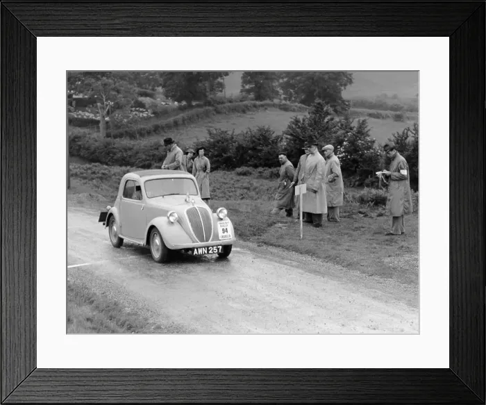 Framed Print : 1937 Fiat 500 Coupe competing in the Welsh Rally Framed Print : 1937 Fiat 500 Coupe competing in the Welsh Rally