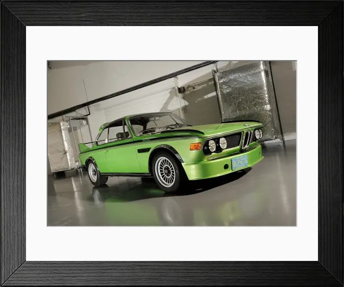 Framed Print : BMW 3.0 CSL BAT 1975. Artist: Simon Clay Framed Print : BMW 3.0 CSL BAT 1975. Artist: Simon Clay