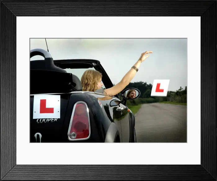 Framed Print : A New Driver Passes her Driving Test Framed Print : A New Driver Passes her Driving Test