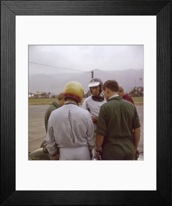 Framed Print : Jim Clark at the Austrian Grand Prix, Zeltweg, Austria, 1964 Framed Print : Jim Clark at the Austrian Grand Prix, Zeltweg, Austria, 1964