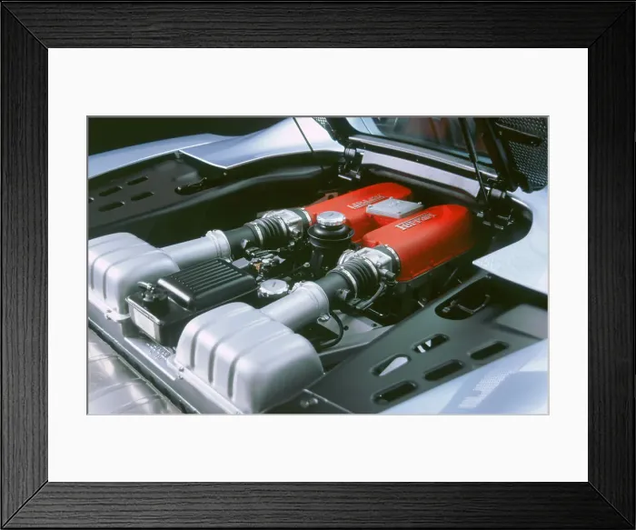 Framed Print : 2000 Ferrari 360 Modena Spyder engine Framed Print : 2000 Ferrari 360 Modena Spyder engine