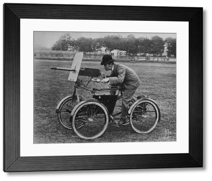 Framed Print : Simms Motor Scout armoured quadricycle, c1899 Framed Print : Simms Motor Scout armoured quadricycle, c1899