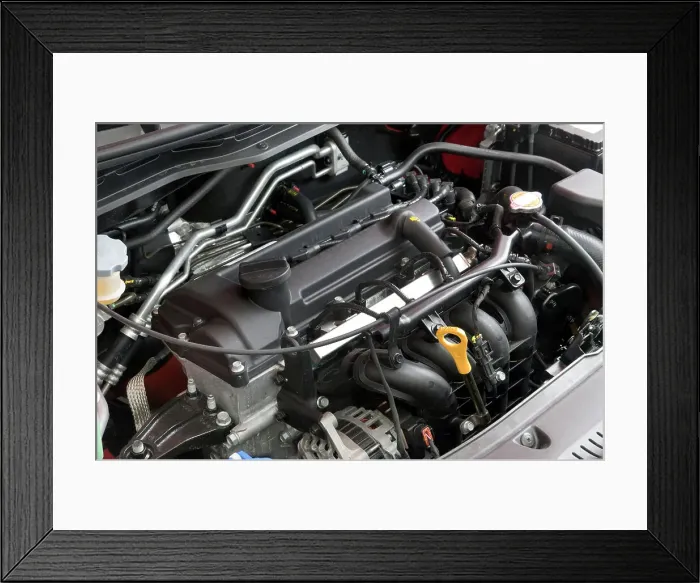 Framed Print : 2009 Hyundai i20 engine Framed Print : 2009 Hyundai i20 engine