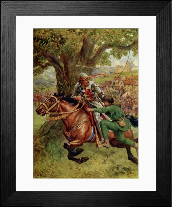 Framed Print : Robin Hood Rescues Little John, 1932. Creator: Howard Davie Framed Print : Robin Hood Rescues Little John, 1932. Creator: Howard Davie
