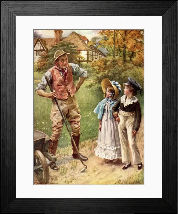 Framed Print : You Shall Be Our Head Garderner When We're Married from The Runaway Couple, c1900. Creator: Harold Copping