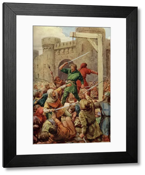 Framed Print : Back to Back Stood The Dauntless Two, 1932. Creator: Howard Davie Framed Print : Back to Back Stood The Dauntless Two, 1932. Creator: Howard Davie