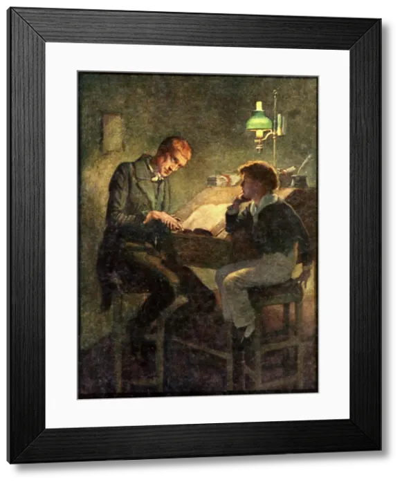 Framed Print : Uriah Heep and David Copperfield, c1900. Creator: Harold Copping Framed Print : Uriah Heep and David Copperfield, c1900. Creator: Harold Copping