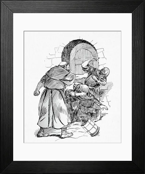 Framed Print : The Two Men Were Felled Simultaneously, 1932. Creator: Howard Davie Framed Print : The Two Men Were Felled Simultaneously, 1932. Creator: Howard Davie