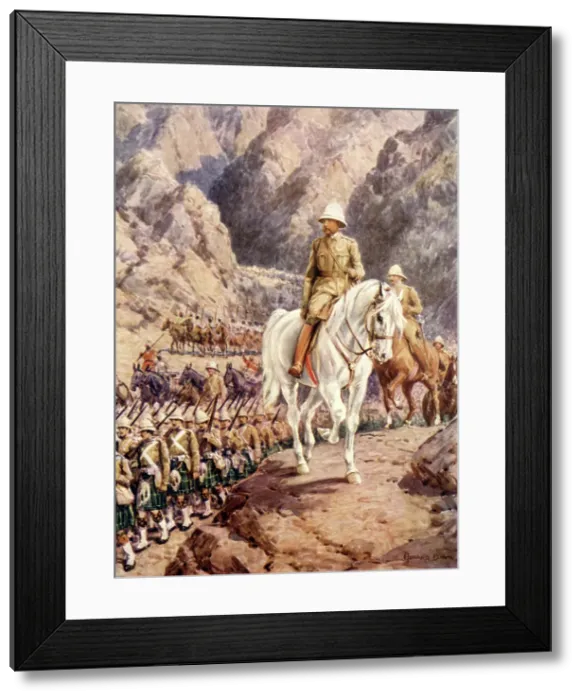 Framed Print : Lord Roberts on the march to Kandahar, c1900. Creator: Howard Davie Framed Print : Lord Roberts on the march to Kandahar, c1900. Creator: Howard Davie