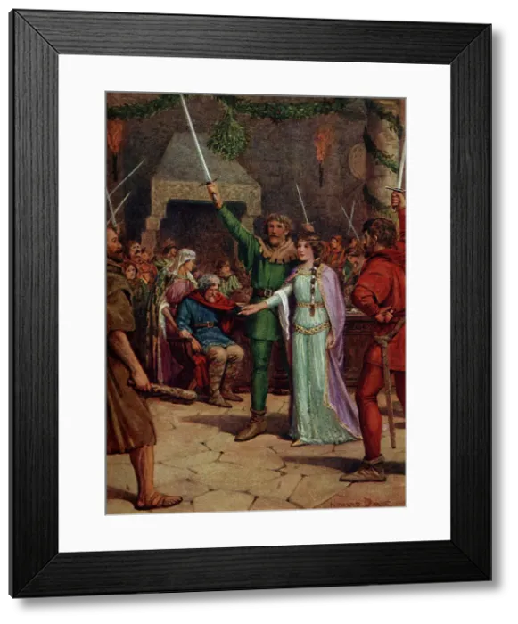 Framed Print : We All Stand By Sir Guy!, 1932. Creator: Howard Davie Framed Print : We All Stand By Sir Guy!, 1932. Creator: Howard Davie