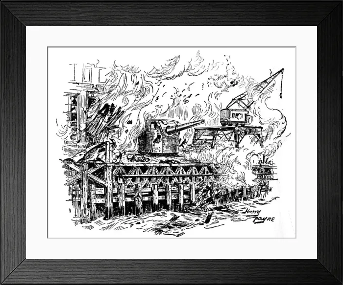 Framed Print : One After Another The Buildings Burst Into Flames, c1929. Creators: Howard Davie, Harry Payne Framed Print : One After Another The Buildings Burst Into Flames, c1929. Creators: Howard Davie, Harry Payne