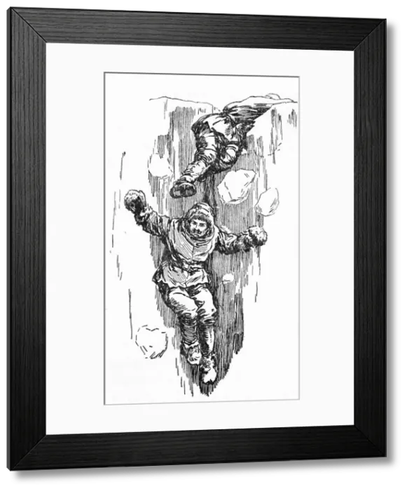 Framed Print : Sometimes They Would All Plunge Into A Crevasse, c1929. Creators: Howard Davie, Harry Payne Framed Print : Sometimes They Would All Plunge Into A Crevasse, c1929. Creators: Howard Davie, Harry Payne