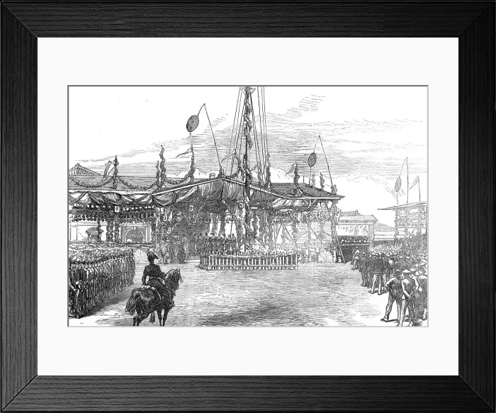 Framed Print : Foreign residents presenting an address to the Mikado at Yokohama, 1872. Creator: Unknown Framed Print : Foreign residents presenting an address to the Mikado at Yokohama, 1872. Creator: Unknown
