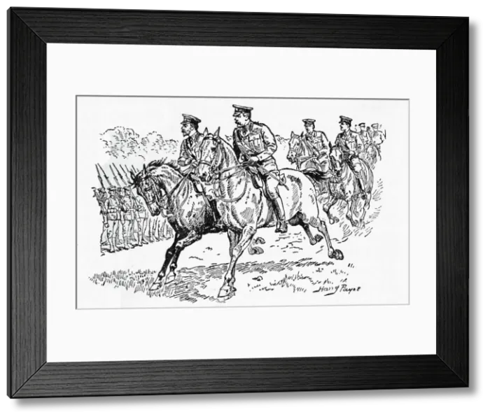 Framed Print : H.M. The King and Lord Kitchener Inspecting The Newly Raised Army, c1929. Creators: Howard Davie, Harry Payne Framed Print : H.M. The King and Lord Kitchener Inspecting The Newly Raised Army, c1929. Creators: Howard Davie, Harry Payne