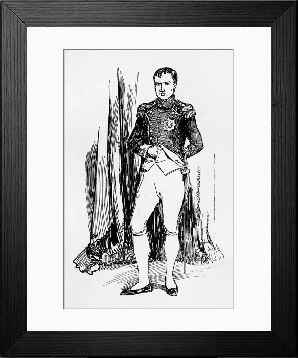 Framed Print : Napoleon the Great, Emperor of the French, in the uniform of a Chasseur of the Guards... 1925. Creator: Howard Davie Framed Print : Napoleon the Great, Emperor of the French, in the uniform of a Chasseur of the Guards... 1925. Creator: Howard Davie