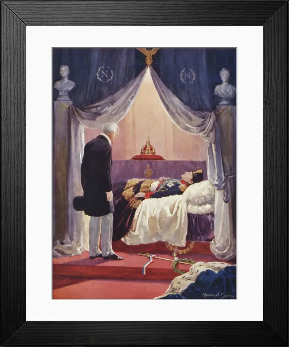 Framed Print : The Duke of Wellington Visiting the Effigy of Napoleon, 1925. Creator: Howard Davie Framed Print : The Duke of Wellington Visiting the Effigy of Napoleon, 1925. Creator: Howard Davie
