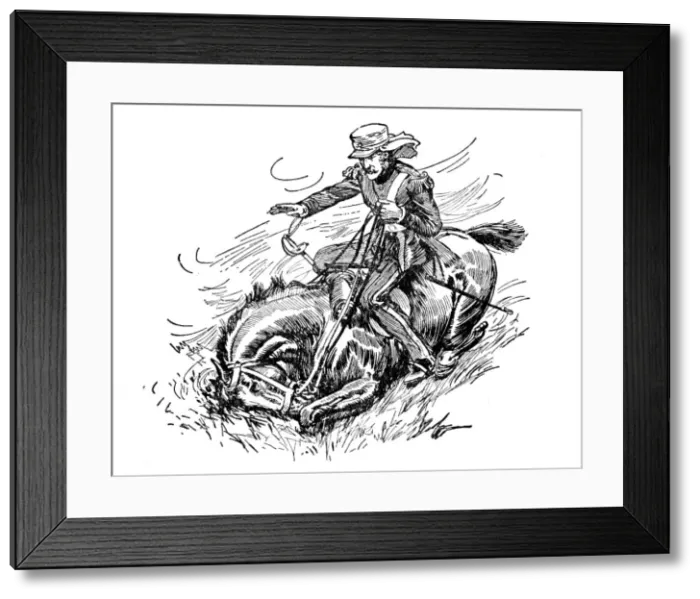 Framed Print : His Horse Was Shot Under Him, c1929. Creators: Howard Davie, Harry Payne Framed Print : His Horse Was Shot Under Him, c1929. Creators: Howard Davie, Harry Payne