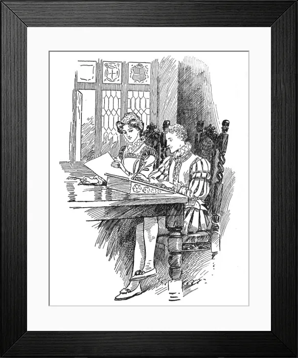 Framed Print : It Is Pleasant To Think Of Him Working Quietly With His Lovely Sister In His Glorious.... c1929. Creators: Howard Davie, Harry Payne Framed Print : It Is Pleasant To Think Of Him Working Quietly With His Lovely Sister In His Glorious.... c1929. Creators: Howard Davie, Harry Payne