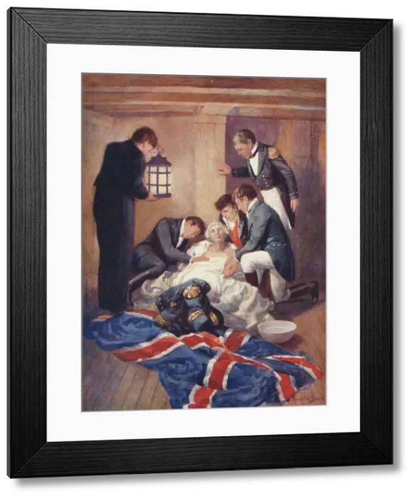 Framed Print : The Death of Nelson, 1925. Creator: Howard Davie Framed Print : The Death of Nelson, 1925. Creator: Howard Davie