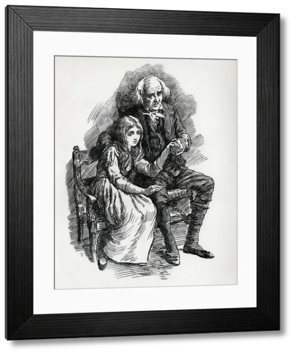 Framed Print : Little Nell and her Grandfather, c1900. Creator: Harold Copping Framed Print : Little Nell and her Grandfather, c1900. Creator: Harold Copping