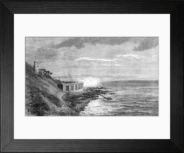 Framed Print : Artillery experiments at Picklecombe Fort, Plymouth, 1872. Creator: Unknown Framed Print : Artillery experiments at Picklecombe Fort, Plymouth, 1872. Creator: Unknown