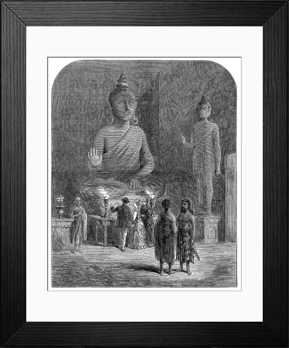 Framed Print : The Voyage to China: Buddhist Temple at Galle, Ceylon, 1872. Creator: J. J Framed Print : The Voyage to China: Buddhist Temple at Galle, Ceylon, 1872. Creator: J. J